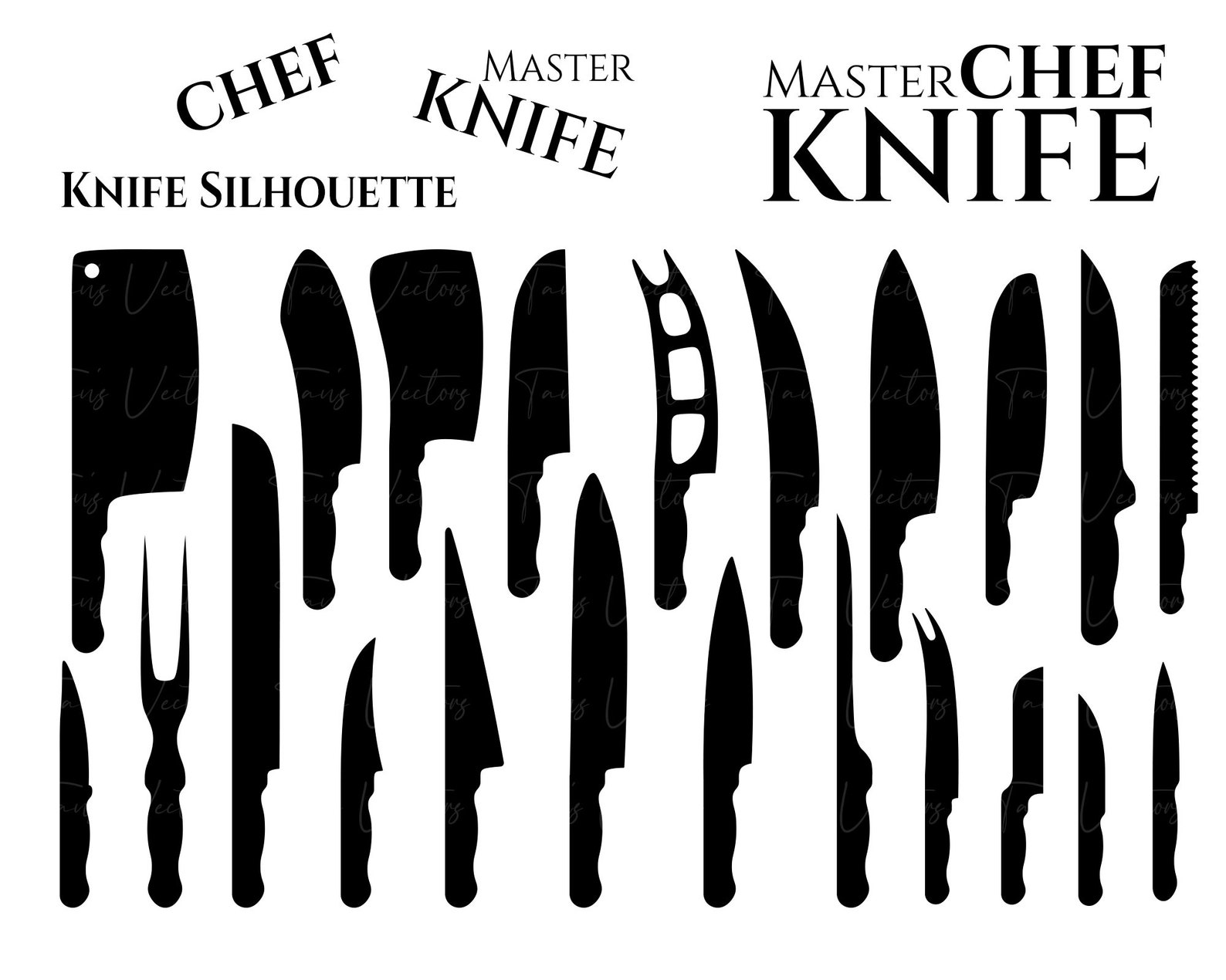 Knife Collection SVG Knife Svg Kitchen Knife Cook Knife Etsy