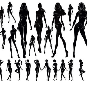 Fashion Models SVG Woman Silhouette, Fashion Model Svg, Fashion Girl ...