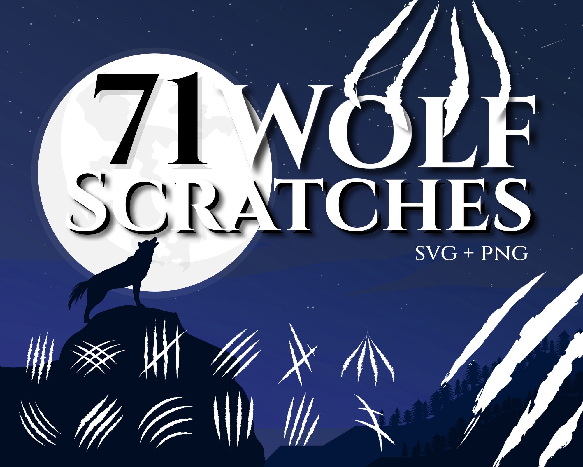 Wolf Scratches SVG - Scratches svg, Claws Scratches svg, Claw Marks, Scratch svg, Scratches Clipart, Scratches Silhouette, Scratch Mark svg