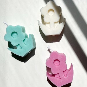 Flower candles, in the shape of a flower and tulip, 100% natural in rapeseed wax, decoration and gift idea