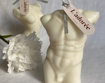 Bougie buste masculin, naturelle et artisanale en cire de colza, modèle Timothée