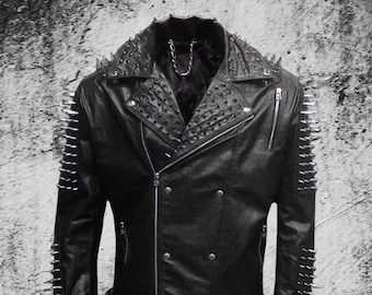 メンズ スチームパンク レザージャケット、メンズ ブラック レザー