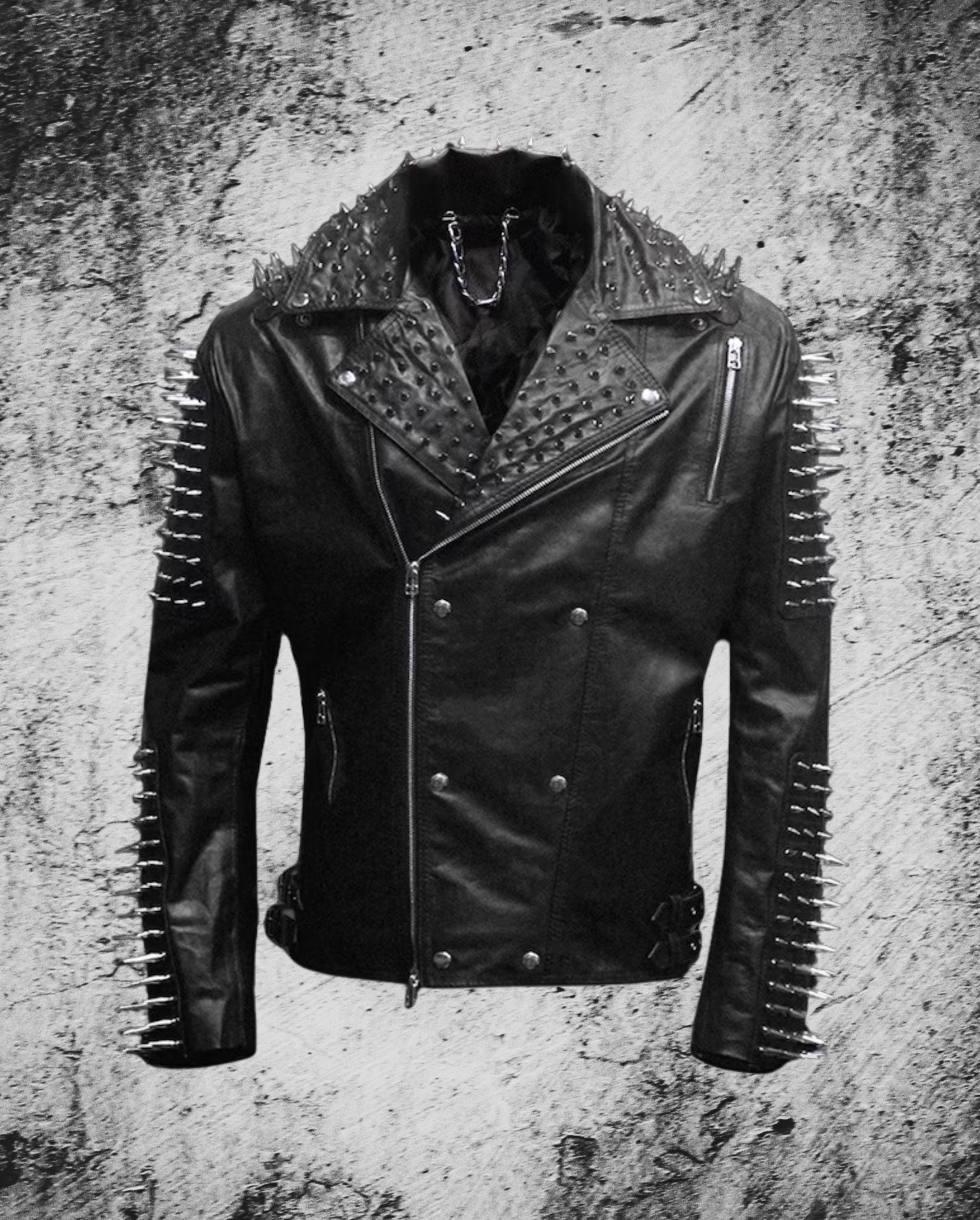【希少】SILVER STONE Gabardine jacket III-Fashions Mens Punk Rocker Brando Gold Leather Jacket