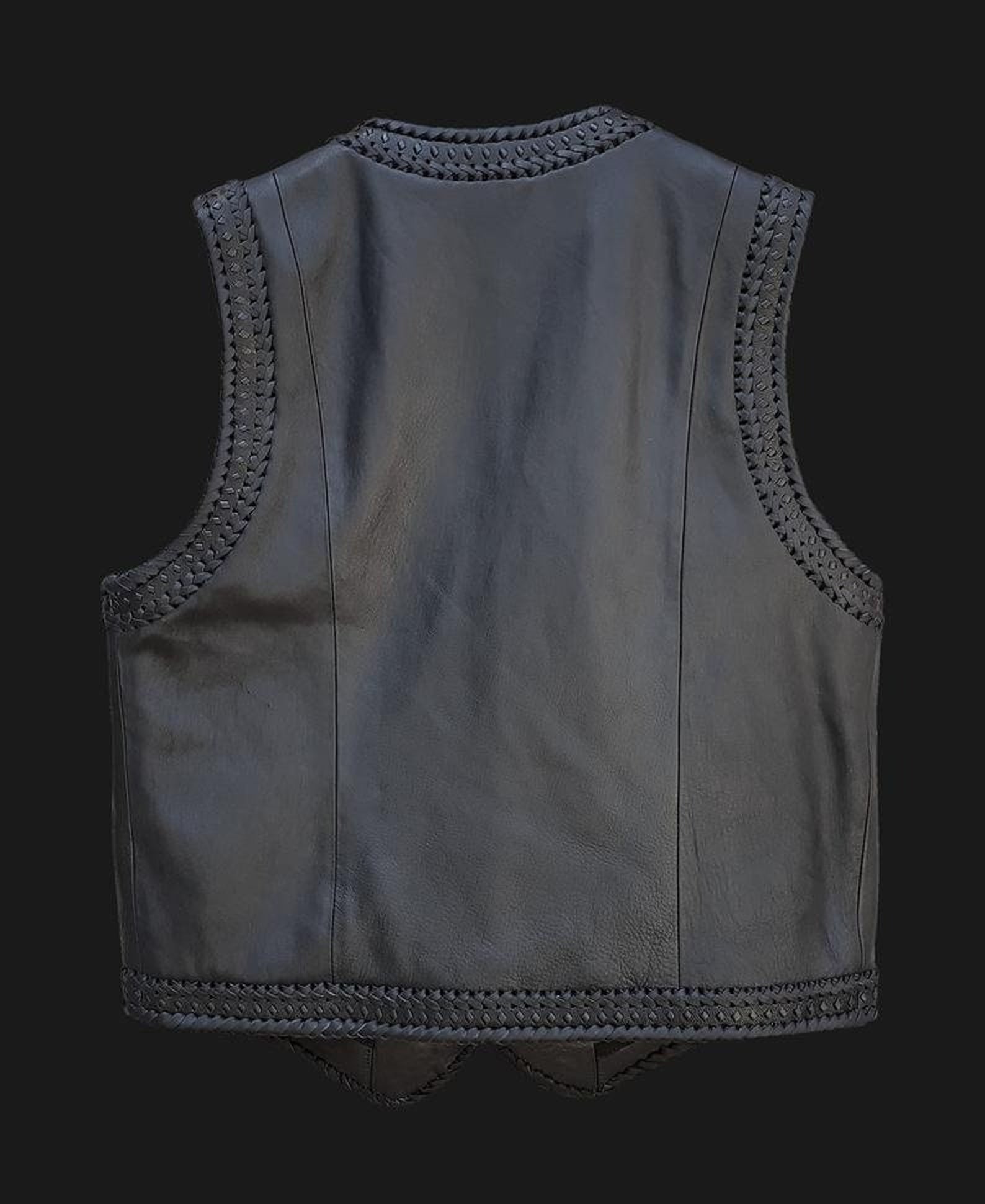 Mens Biker Leather Vest main image 1