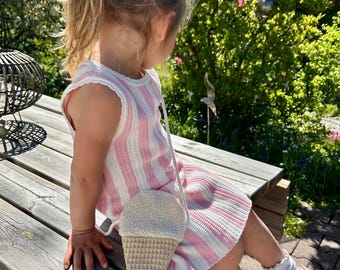 Monedero infantil con forma de bolsa de helado | Regalo | Cumpleaños infantil, primer día de colegio | Monedero infantil de peluche suave | Bolsillo en el pecho