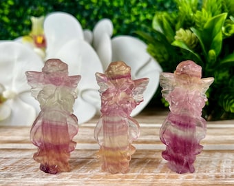 YOU PICK Candy Fluorite Angel, Natural Crystal Carving