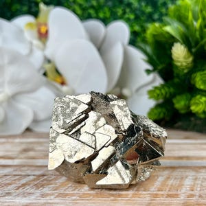 Octahedral Pyrite Specimen from Peru, Natural Mineral Specimen, Home Decor