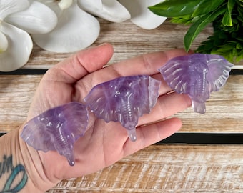 YOU PICK Purple Fluorite Elephant, Crystal Carvings, Home Decor, Gifts