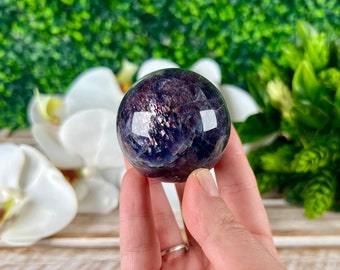 RARE Iolite Sunstone Sphere, Water Sapphire Crystal, Mineral Collection