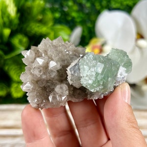 RARE Green Fluorite with Smokey Quartz, Green Fluorite with Amazing Color from Xianghualing China