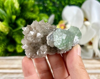 RARE Green Fluorite with Smokey Quartz, Green Fluorite with Amazing Color from Xianghualing China