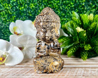Picture Jasper Buddha Carving, Crystal Carvings, Polished Minerals, Home Decor