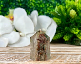 Garden Quartz Tower, Crystal Obelisk, Inclusion Quartz, Home Decor, Mineral Collection