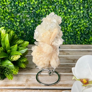 Apophyllite with Peach Stilbite, Natural Mineral Specimen