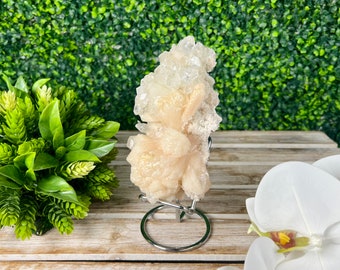 Apophyllite with Peach Stilbite, Natural Mineral Specimen