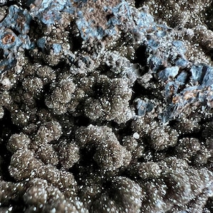 Manganese Oxide with Hematite, Limonite Calcite from Morocco, Natural Mineral Specimen, Druzy Crystals, Home Decor