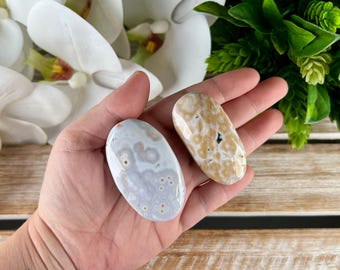 YOU PICK Ocean Jasper Palm Stones, Meditation Stones, Crystal Healing