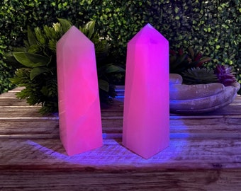 UV Reactive Pink Mangano Calcite Tower, Cave of Swords Crystal