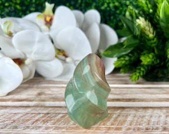 Candy Fluorite Flame: Polished Crystal with Colorful Banding