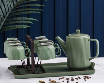 Ensemble de tasses de luxe légères|Théière en céramique|Tasse bouilloire|Ensemble de tasses|Cafetière|Cadeaux personnalisés