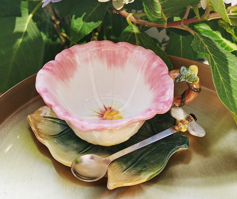 Wedding Mug Ceramic Mug Creative Tea Cup Set Coffee Cup Floral Etsy