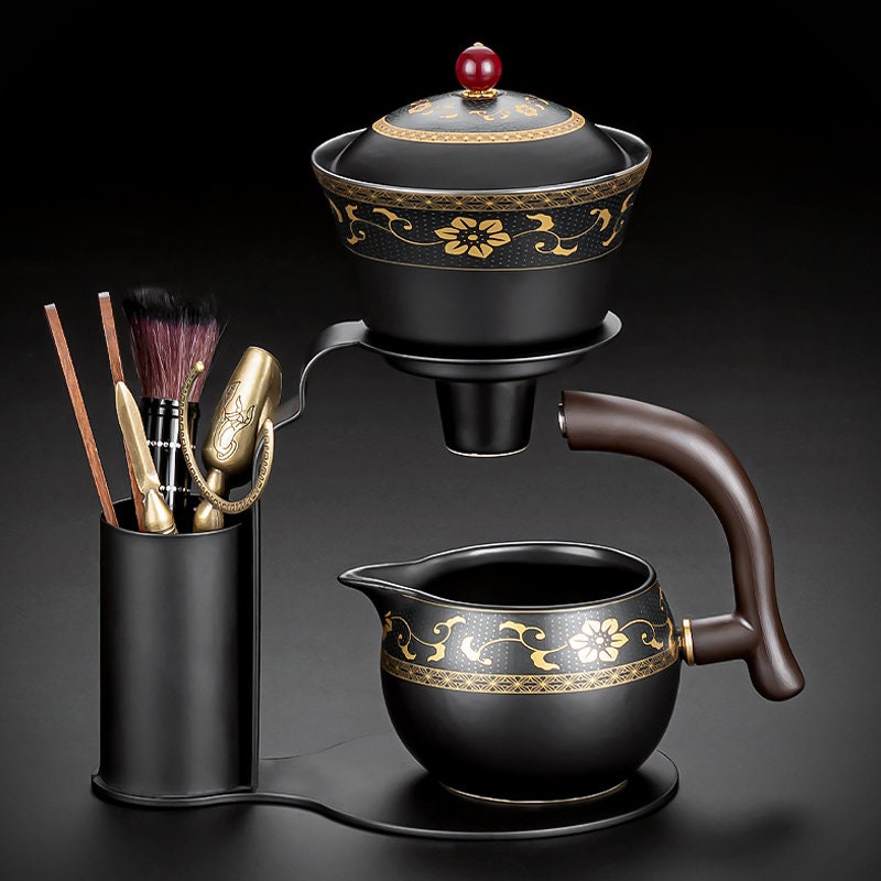 YoeEoay Kung Fu Glas Tee Set - Magnetische Teekanne Mit 6 Tassen & Drachen Design