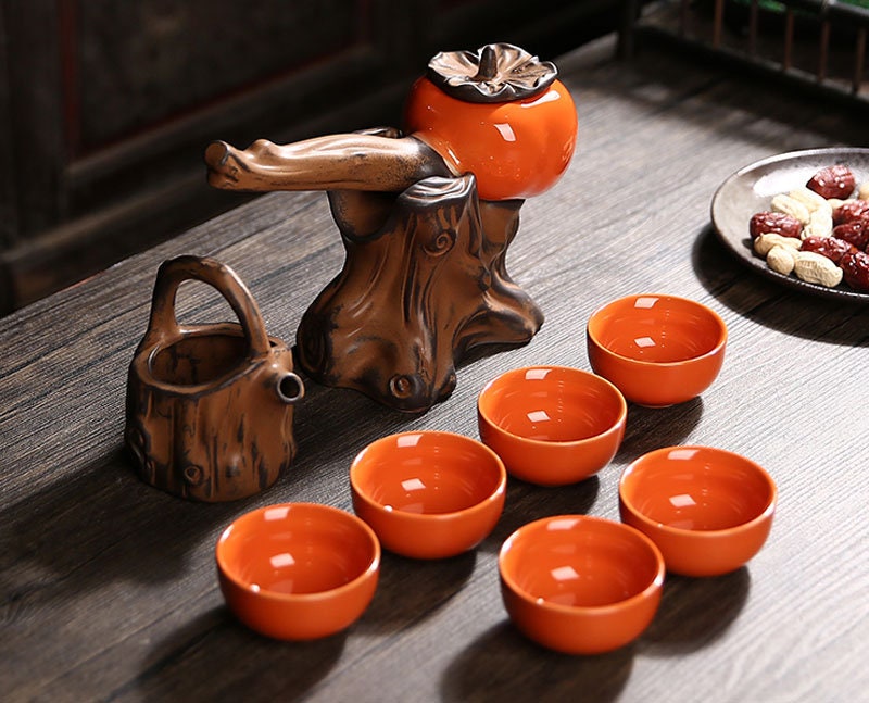 Japanese Tea Set Tea Set Chinese Tea setLazy Office Kung Fu Tea Set,  Automatic Tea Brewing Ceramic Tea Set(Color:8,Size:) (4)