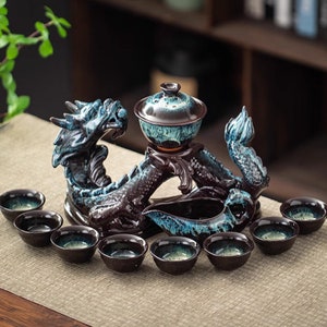 Xianglong Spinning Kung Fu Tea Set|Creative Automatic Tea Set|Retro Tea Set|Automatic Tea Artifact|New Wedding Gift