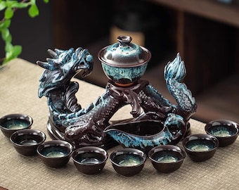 Xianglong Spinning Kung Fu Tee Set|Kreatives Automatisches Tee Set|Retro Tee Set|Automatisches Tee Artefakt|Neues Hochzeitsgeschenk
