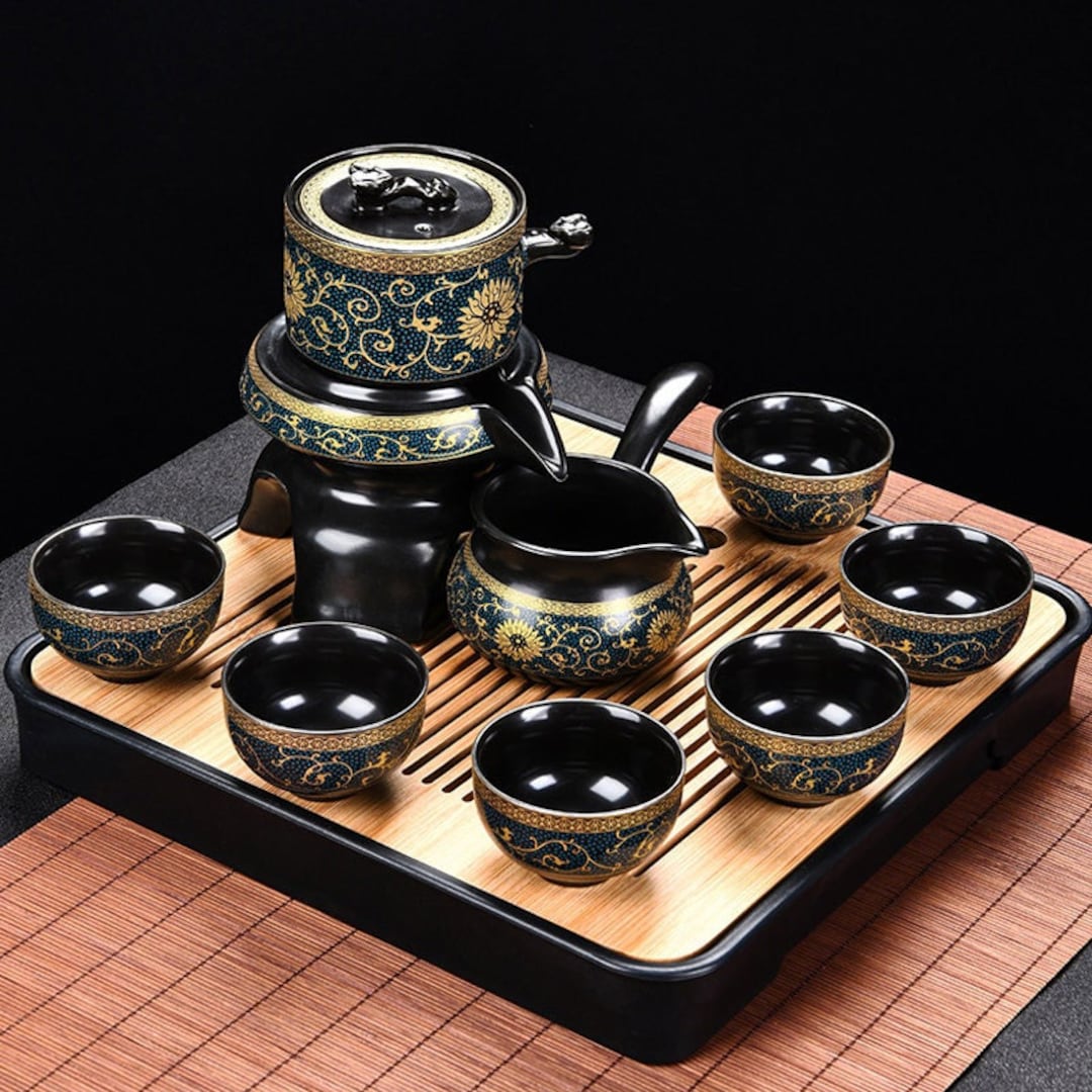 Creative Graphite Automatic Tea Set Rotating Brewing Teapot Kung Fu Tea