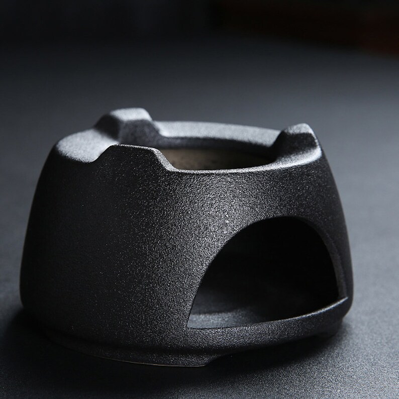 Black Ceramic Tea Setteacupsceramic Tea Setkungfu Rough Etsy