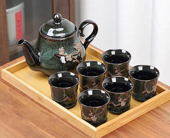 Korean Traditional Clay Teapot Ceramic Pot Handmade Tea Set Teacup Earthen  Pot