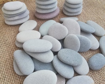 Flat light elongated sea stone, beach stone, Beach Craft Supplies, natural beach pebbles for various crafts, pebble art