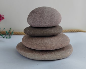 6-10 cm, 4 sea stones, Stacking Decor, Rock Pile, stacked rocks, Pebble Pile, Zen Balance, Stackable Sea Stones