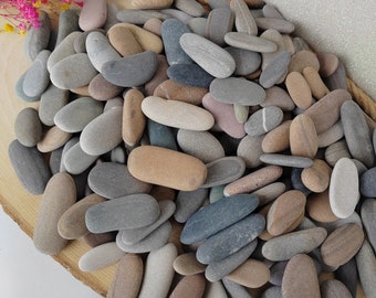 Long Beach Sea Stones, Pebble Art, Smyckestillverkning (30 stycken) (2-4 cm, 0,7-1,5 tum)
