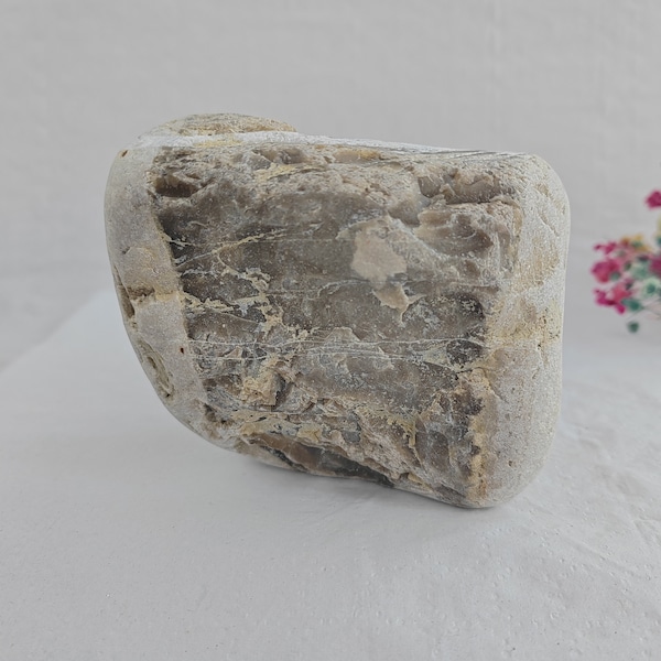 500 Gr, 9 cm gray white sea stone, beach pebble band, beach stone, aquarium