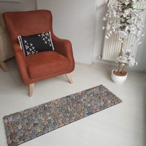 40-130 cm (15-51 inch) Beach stone mat, pebble rug, foot massager, beach stone rug, straw, bath mat, Stone rug, beach stone rug, stone mat,