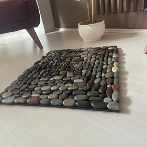 Shore stone mat, reflexology massage, Grounding, Foot massage, Spa massage, Stone carpet Pebble carpet, Beach decor, Stone mat