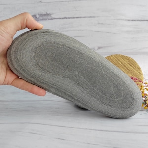 1400 Gr, 23 cm, long gray rock, pebble, sea stone, beach pebble, fish tank stone, terrarium art