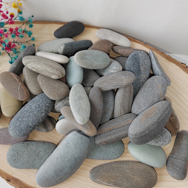 3-5 cm 20 pieces long pebble, long thin beach stone, diy, pebble craft supplies