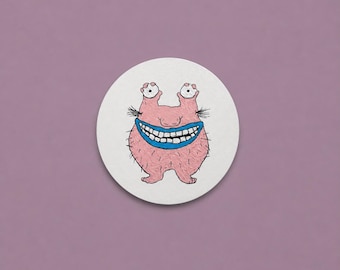 Handgemaakt Krumm-acrylschilderij – Monster Art uit de jaren 90, canvas geïnspireerd op retro-tv