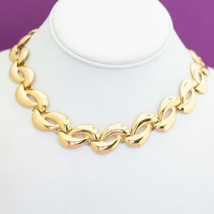Vintage Mid Century Gold Ton Kette Halskette 40 cm HB20