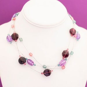 Vintage Boho Plata Tono Multicolor Collar 18 Pulgadas por Avon HB11