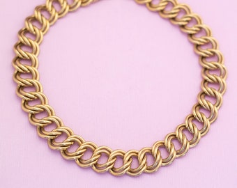 Vintage Mid Century Gold Tone Heavy Choker Necklace 16 Inches by Napier HB16