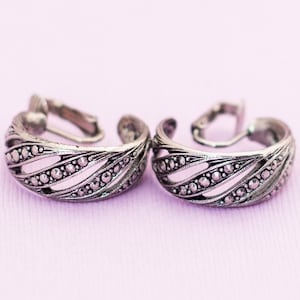 Vintage Marcasite Hoop Earrings by Avon HB5
