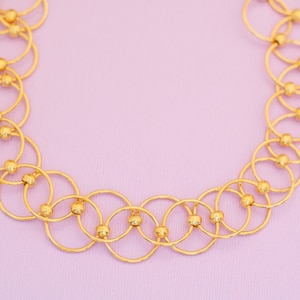 Vintage Boho Gold Tone Necklace 18 Inches HB1