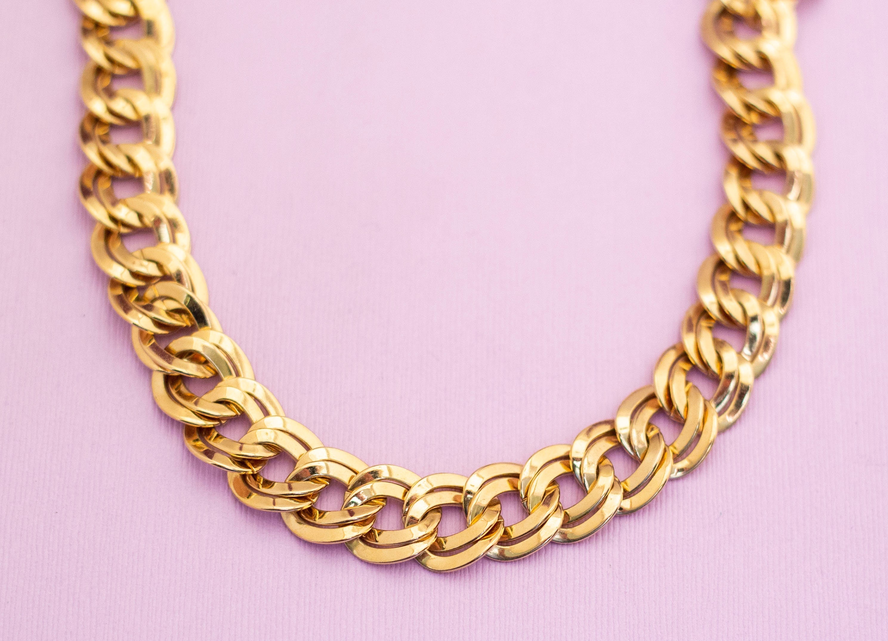 Vintage Boho Gold Ton Halsband Halskette 18.5 Zoll HB20