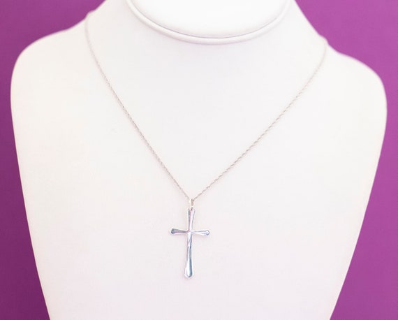 Grand Pendentif Croix En Argent Sterling 925 - Chaîne Incluse 18 Pouces, Bijou Sobre Et élégant