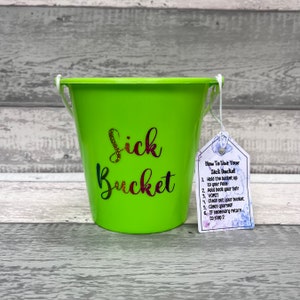 Vomit Bucket With Name Personalized Bucket, All Color Buckets, Spit Bucket,  Birthday, 18, Tomorrow in the House, Printed Bucket, Puke 