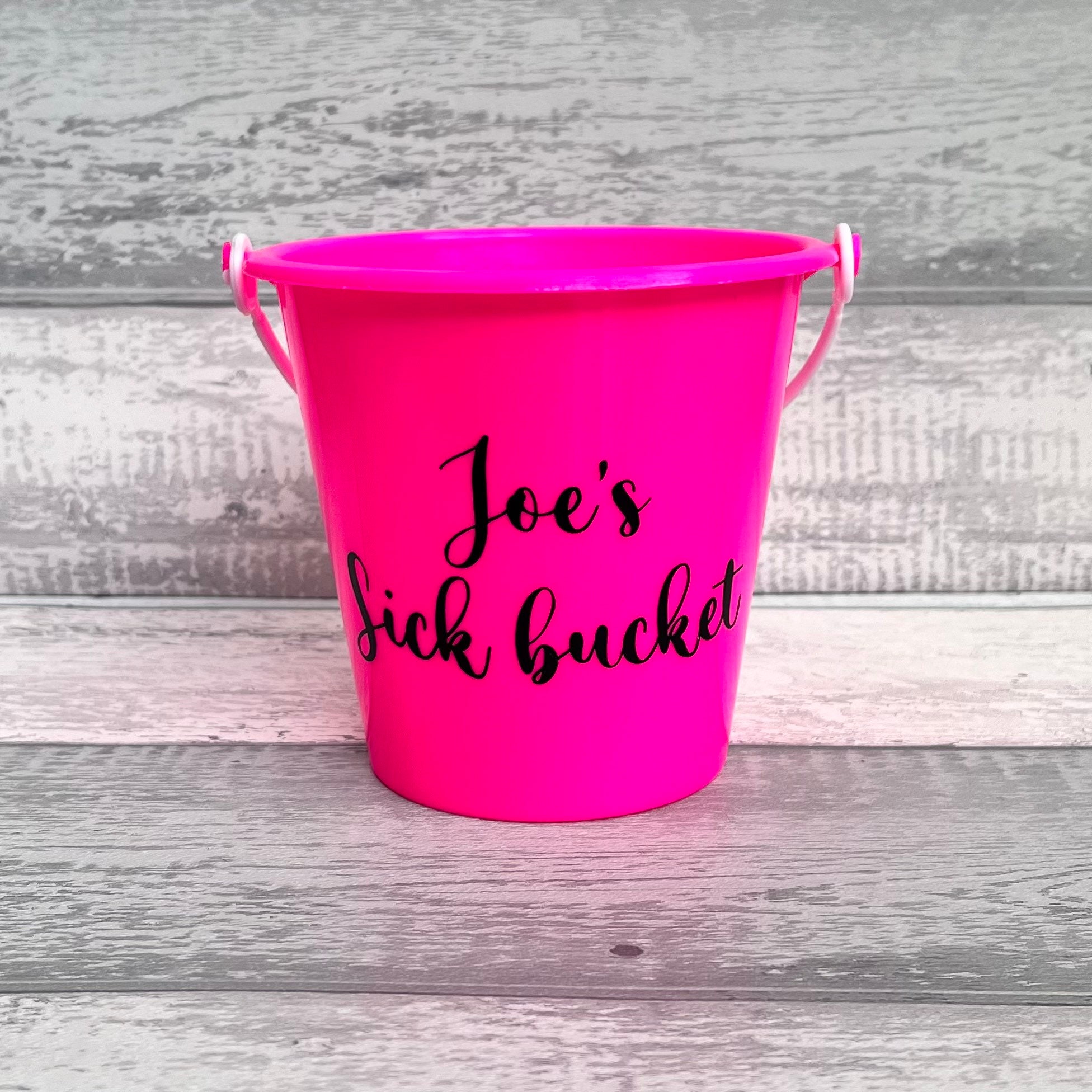 Personalised Sick Bucket Black Text 